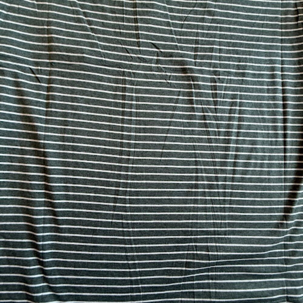 NWT Olive Green Striped Ruffle Sleeve Tee Womens Casual Pocket Top Size M - Picture 13 of 13